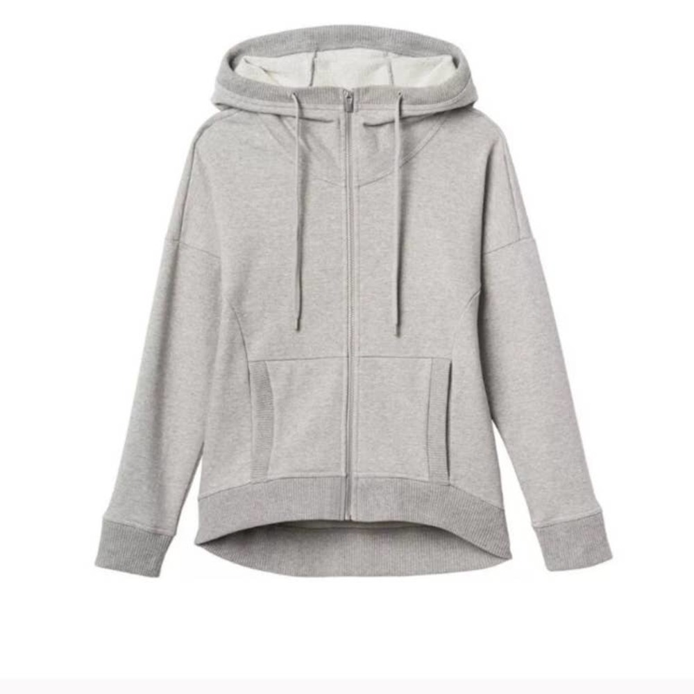 Athleta Heather Grey Full Zip Go To Hoodie XL